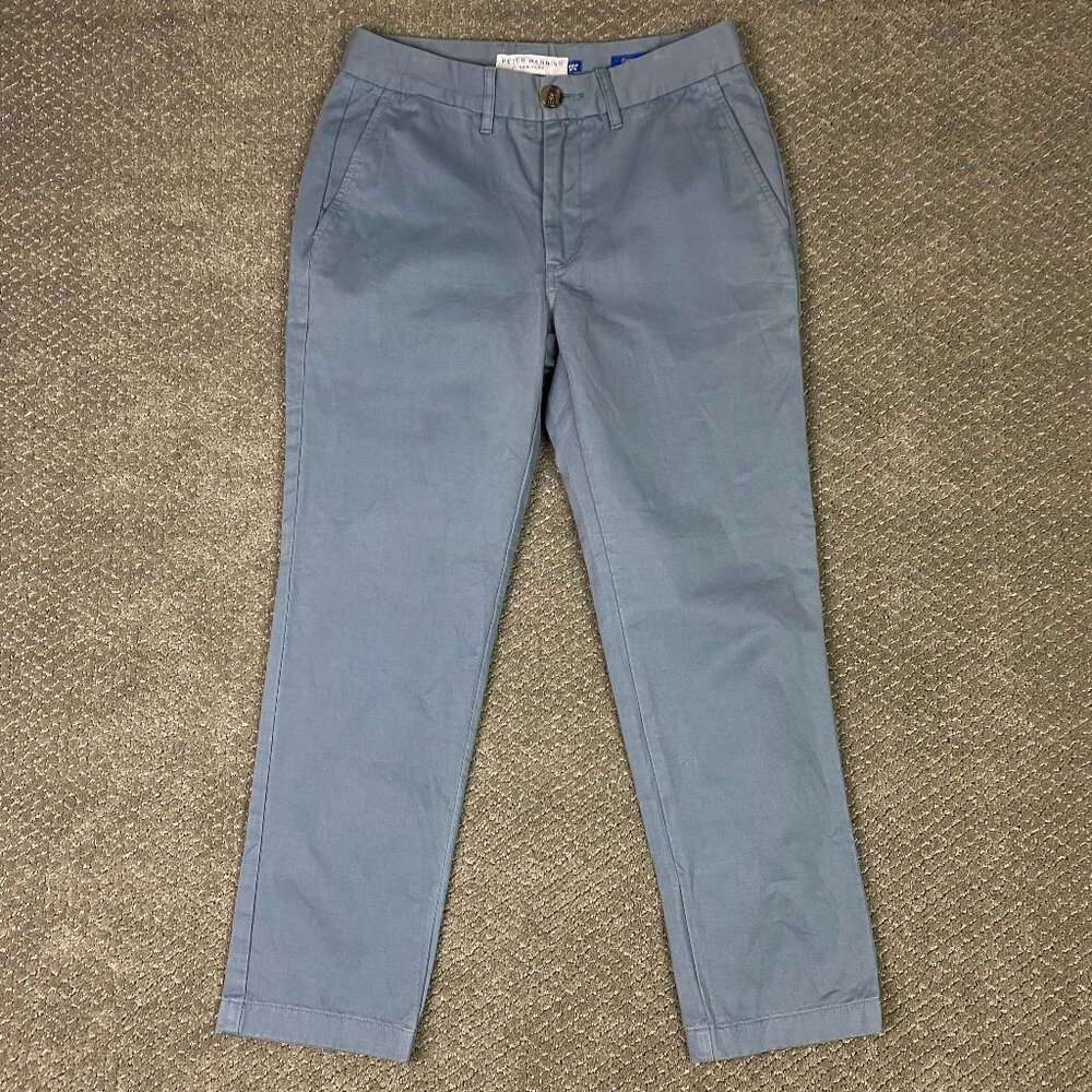 Peter Manning Classic Fit Chino Pants Men's 29 x 27 Actual 29 x 26.5 Blue Cotton